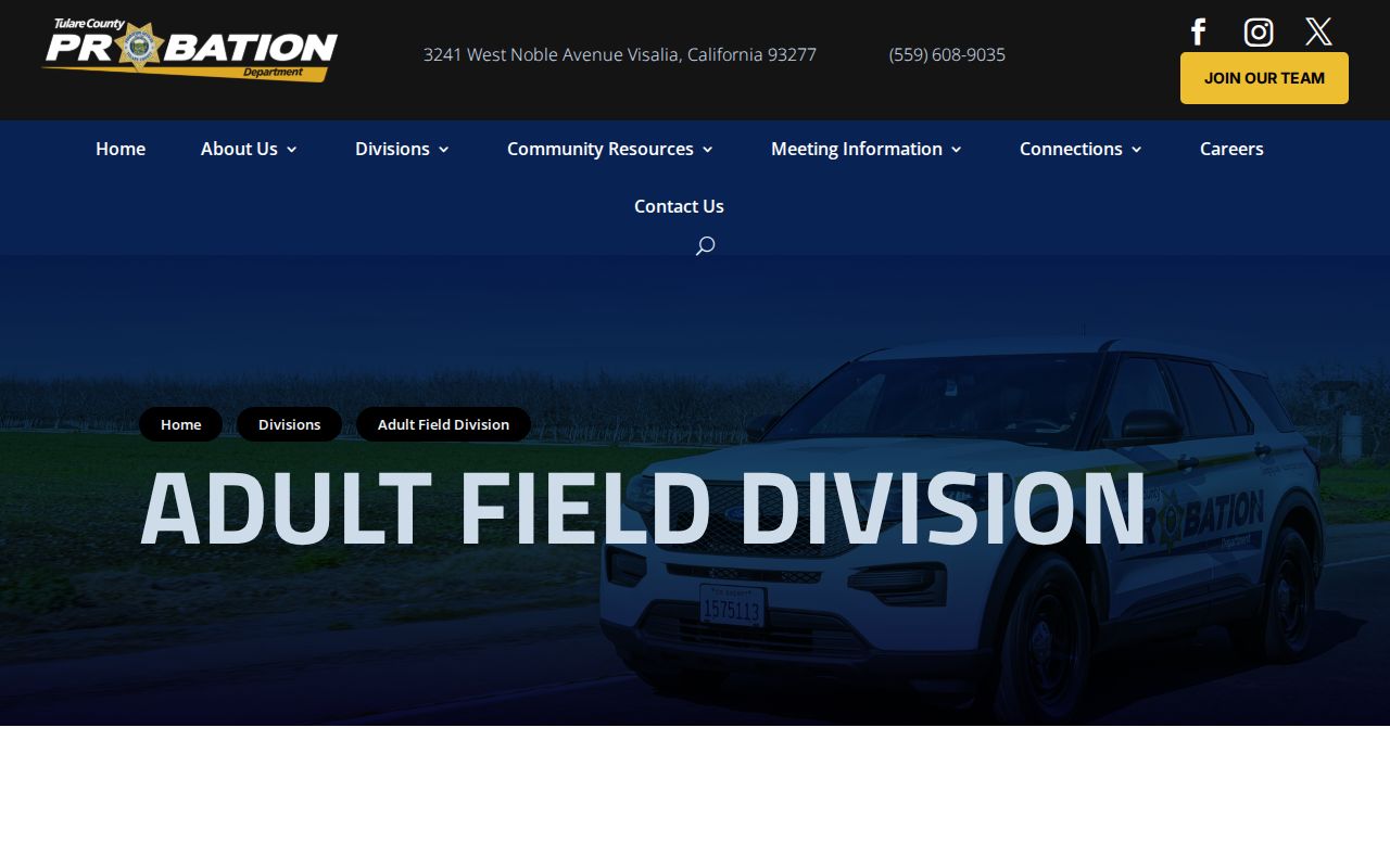 Tulare County Probation Adult Field Division page