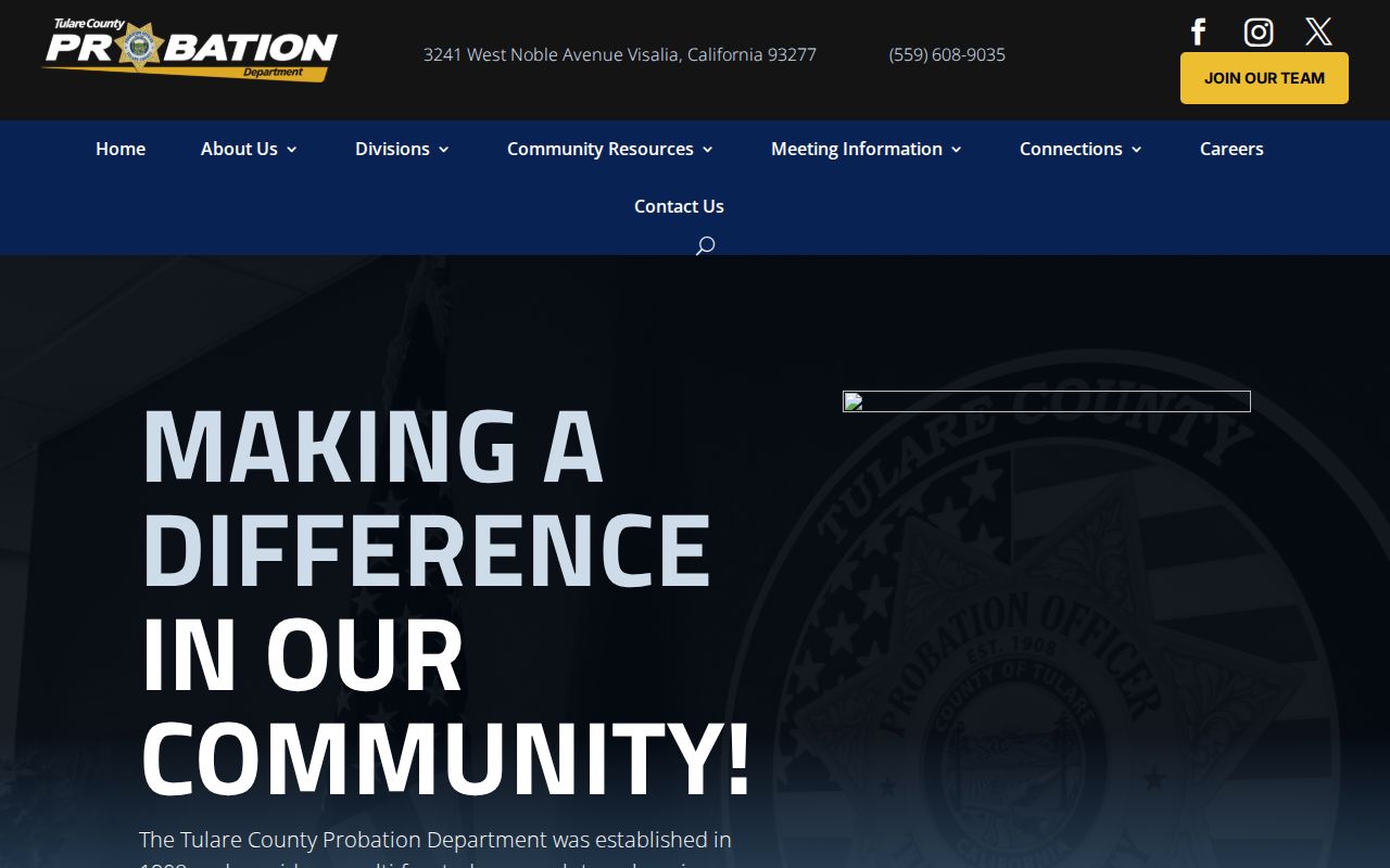 Tulare County Probation release supervision source page